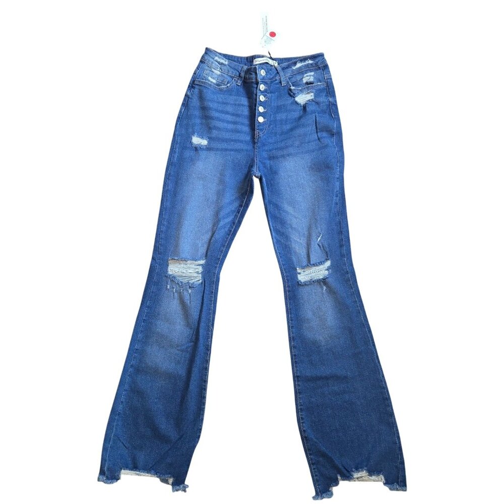 Highway Jeans Womens Ripped, Jeans Stretchy Wide Leg Denim Pants Trousers